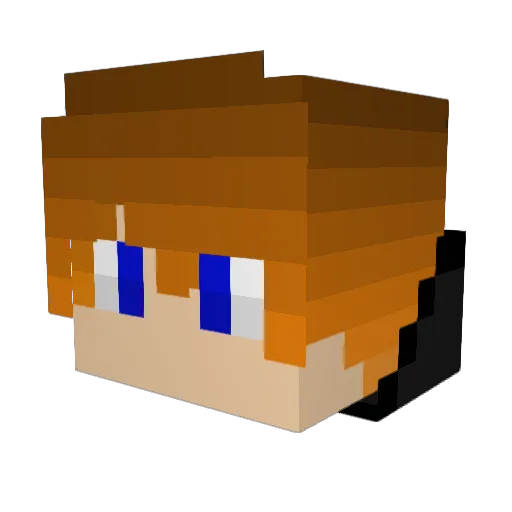 Z_i_n_o Minecraft avatar head, 3D render