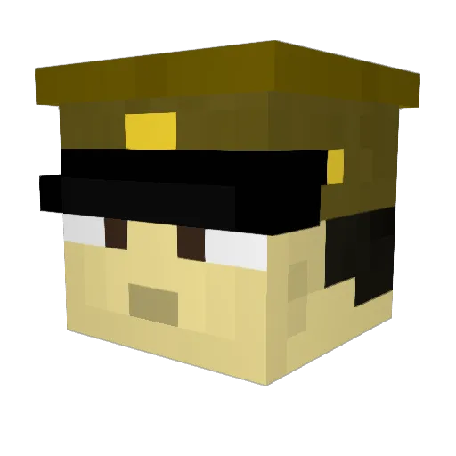 Za1r0 Minecraft avatar head, 3D render