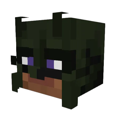 ZaGreenbirdz Minecraft avatar head, 3D render