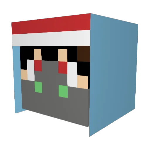 ZaMima Minecraft avatar head, 3D render