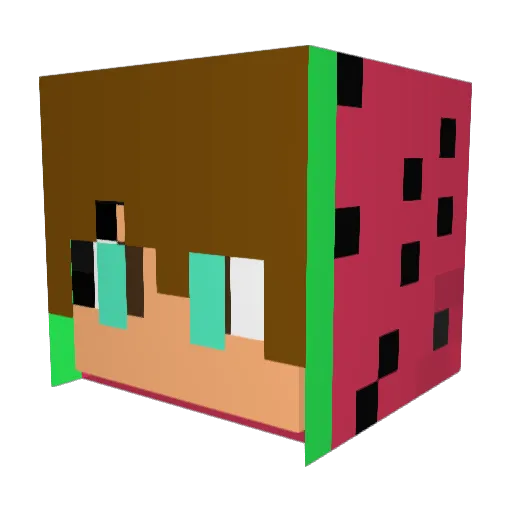 ZaZepp Minecraft avatar head, 3D render
