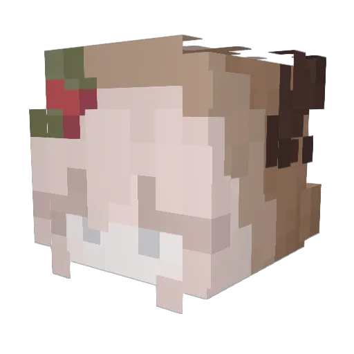 ZaZiggyZa Minecraft avatar head, 3D render