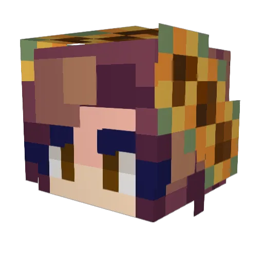 Zaailing Minecraft avatar head, 3D render