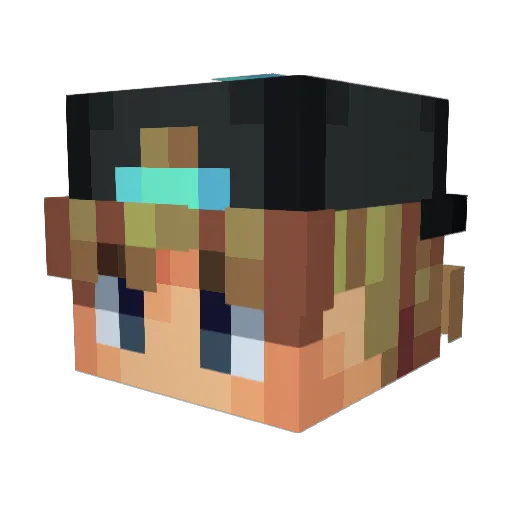 Zaavitar Minecraft avatar head, 3D render