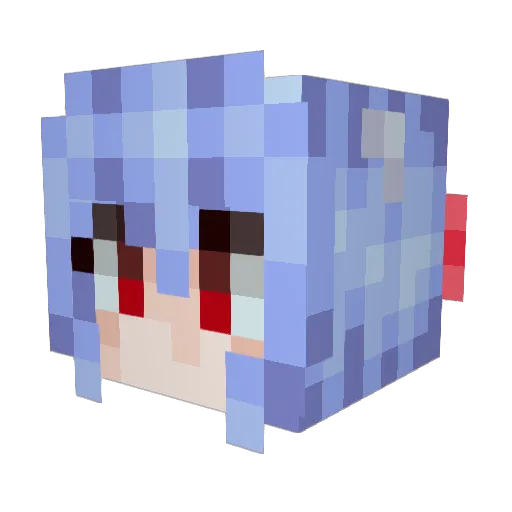 Zaayyy Minecraft avatar head, 3D render