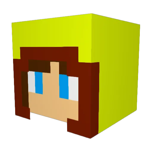 Zabe Minecraft avatar head, 3D render