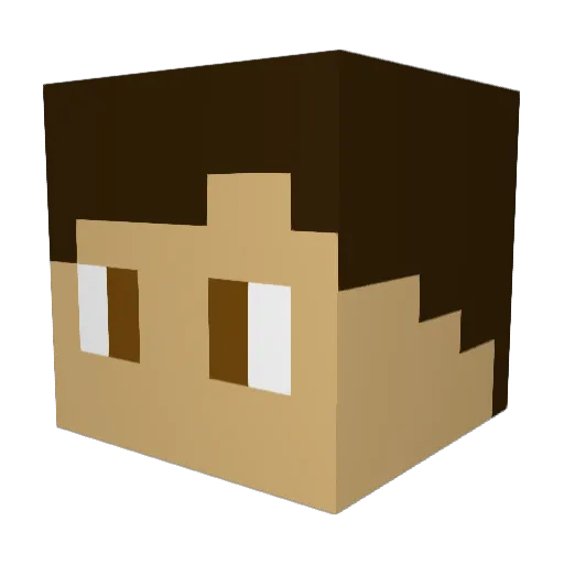ZacAtt4ck Minecraft avatar head, 3D render