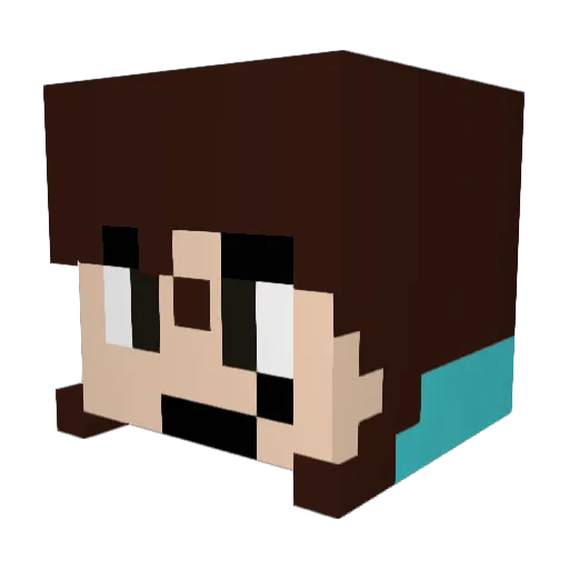ZacT567 Minecraft avatar head, 3D render