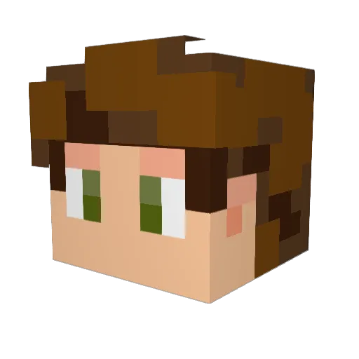 ZacaMC Minecraft avatar head, 3D render