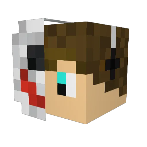 ZacaPakaa Minecraft avatar head, 3D render