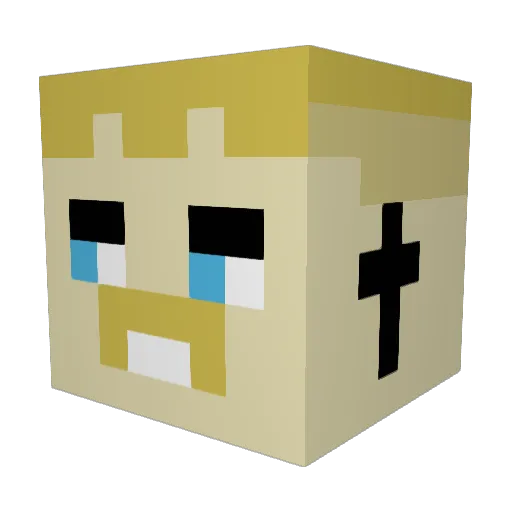 ZachRFS Minecraft avatar head, 3D render