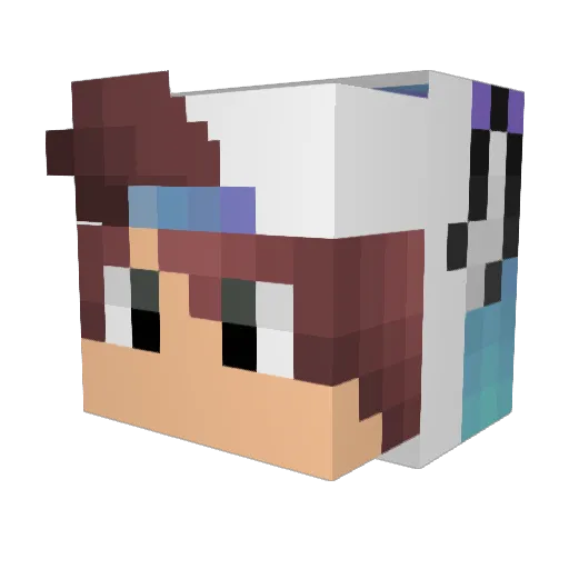 ZachTheWolfu Minecraft avatar head, 3D render