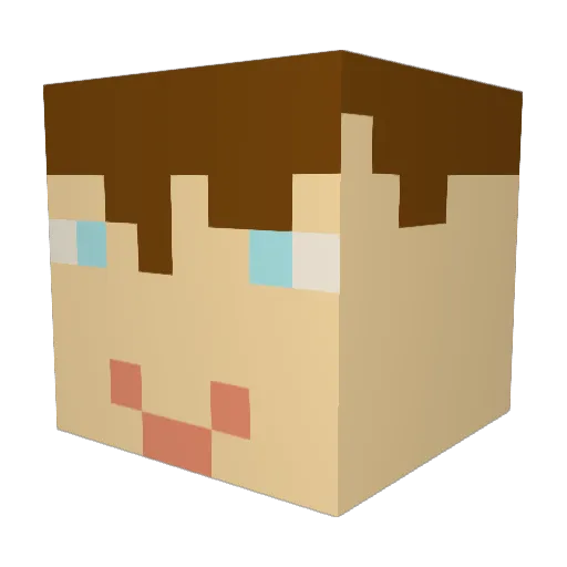 Zach_bolt Minecraft avatar head, 3D render