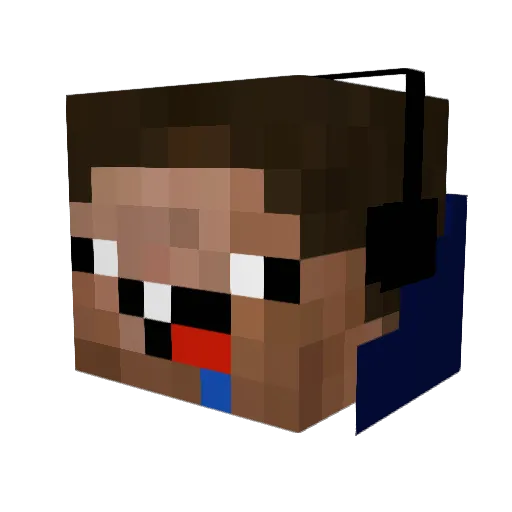 Zachcepticeye Minecraft avatar head, 3D render
