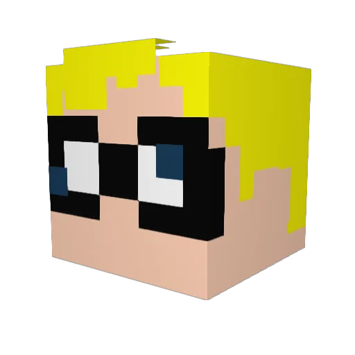 ZachiePooooh Minecraft avatar head, 3D render
