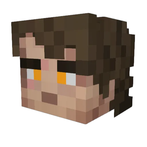 Zachuper Minecraft avatar head, 3D render