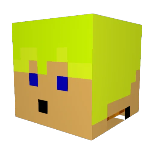Zachyii Minecraft avatar head, 3D render