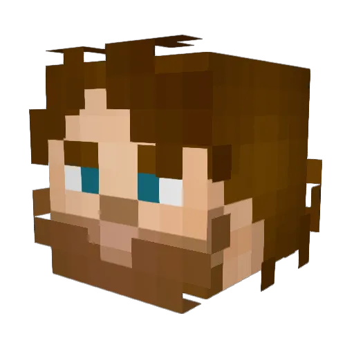 Zacimoto Minecraft avatar head, 3D render