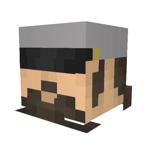 ZackCiv Minecraft avatar head, 3D render