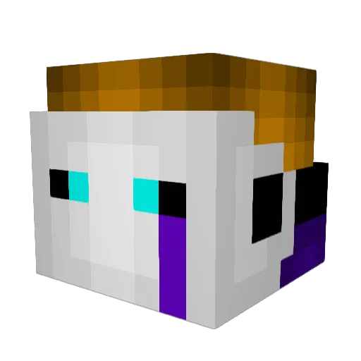 Zack_V01D Minecraft avatar head, 3D render