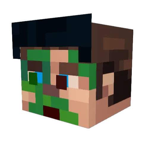 Zack_oroni Minecraft avatar head, 3D render