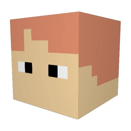 ZackerTheCracker Minecraft avatar head, 3D render