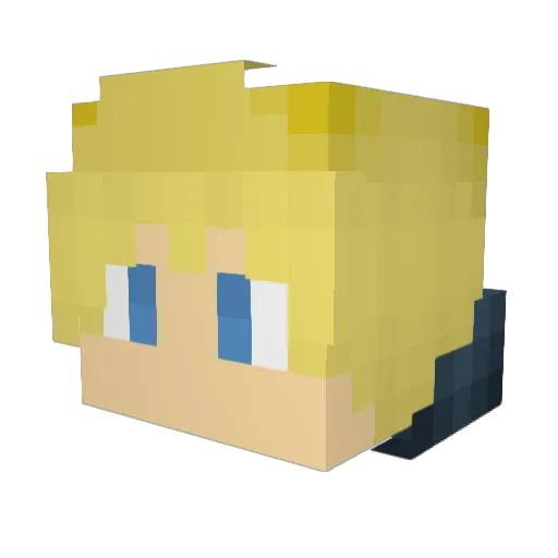 ZackintoshPlus Minecraft avatar head, 3D render