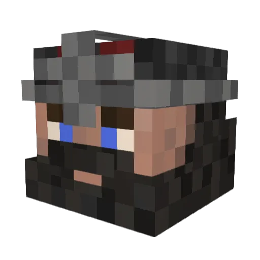 ZackoCaveWizard Minecraft avatar head, 3D render