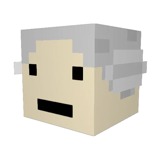 ZacksPockets Minecraft avatar head, 3D render