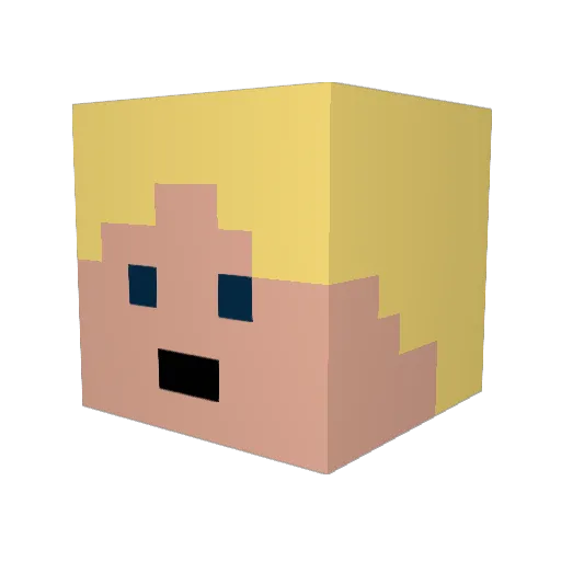 Zacky_Dean Minecraft avatar head, 3D render