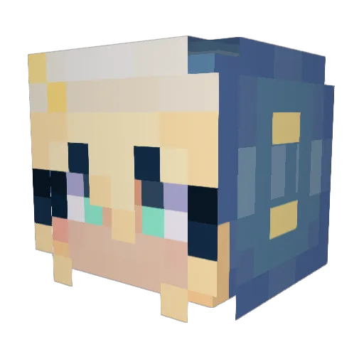 ZaconHair Minecraft avatar head, 3D render