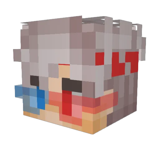 Zadiig Minecraft avatar head, 3D render