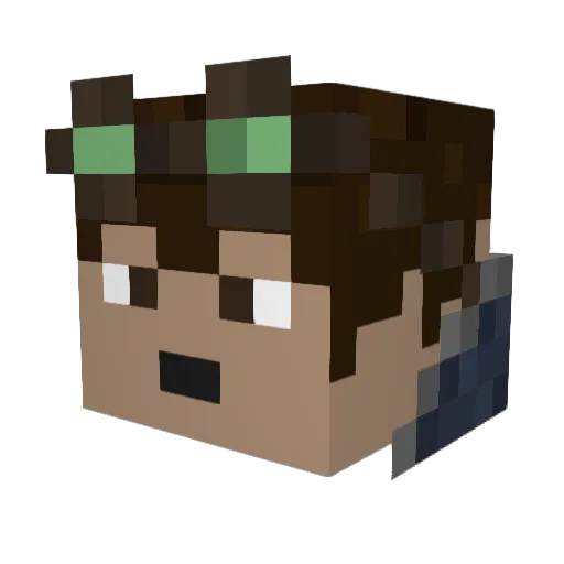 Zaef13 Minecraft avatar head, 3D render
