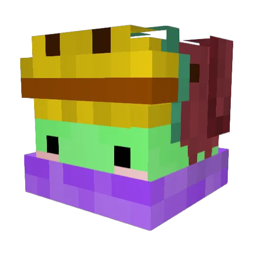 Zaezhrel Minecraft avatar head, 3D render