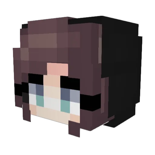 Zafiah Minecraft avatar head, 3D render