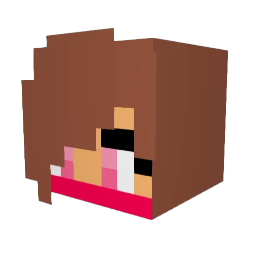 Zafiir Minecraft avatar head, 3D render