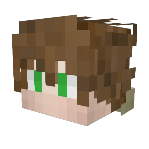 Zaganmati Minecraft avatar head, 3D render