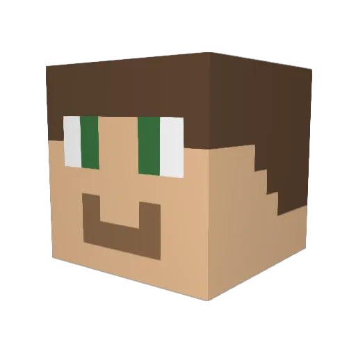 Zagily Minecraft avatar head, 3D render