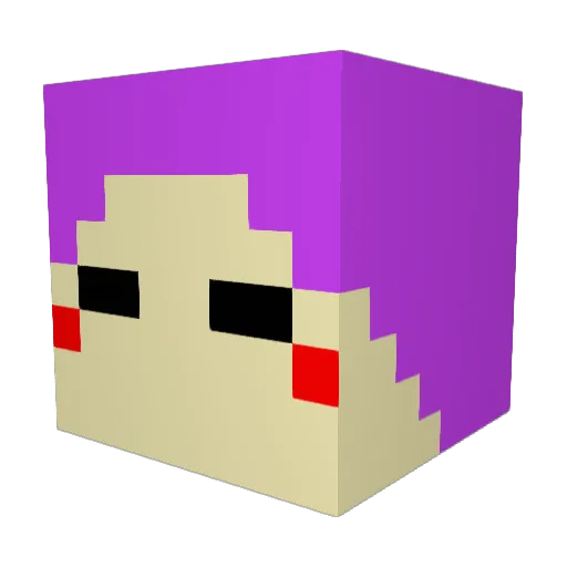 Zagitou Minecraft avatar head, 3D render