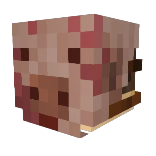 Zagurski Minecraft avatar head, 3D render
