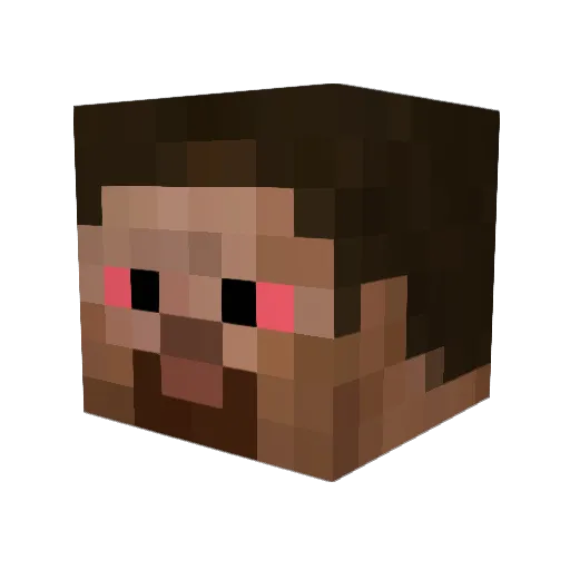 Zahken Minecraft avatar head, 3D render