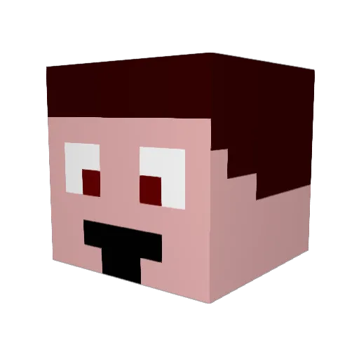 Zahlan Minecraft avatar head, 3D render
