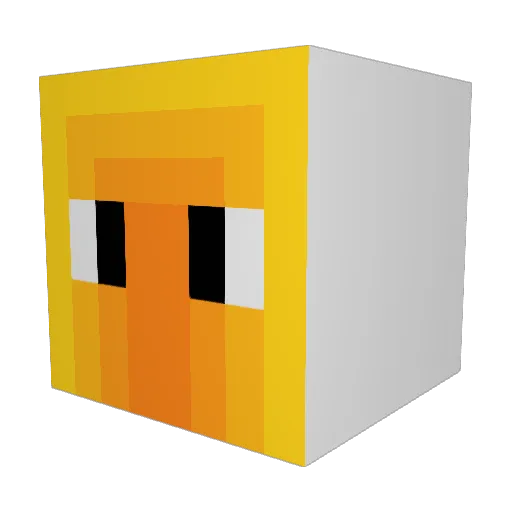 Zaiced Minecraft avatar head, 3D render