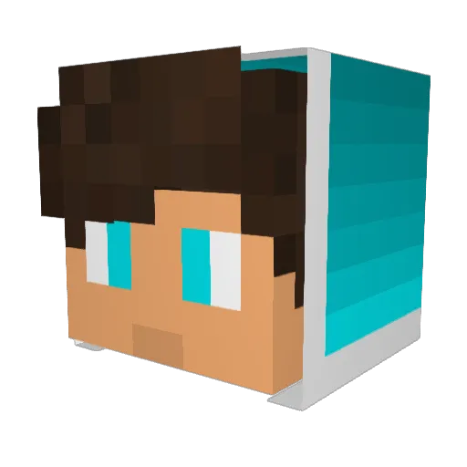 Zaihto Minecraft avatar head, 3D render