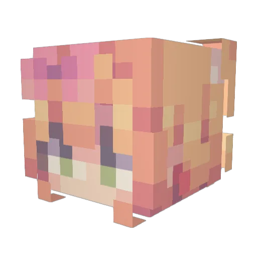ZairaLRM Minecraft avatar head, 3D render