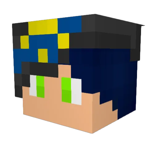 Zairoth Minecraft avatar head, 3D render