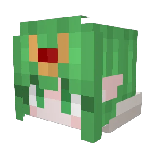 Zairuen Minecraft avatar head, 3D render