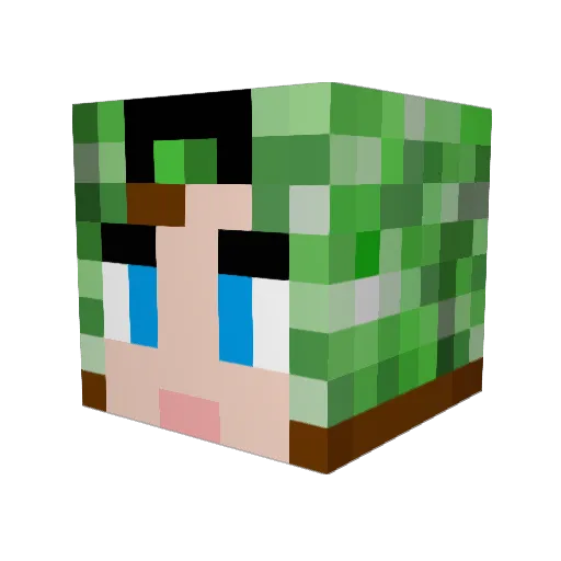 Zaishe Minecraft avatar head, 3D render