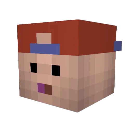 Zait Minecraft avatar head, 3D render