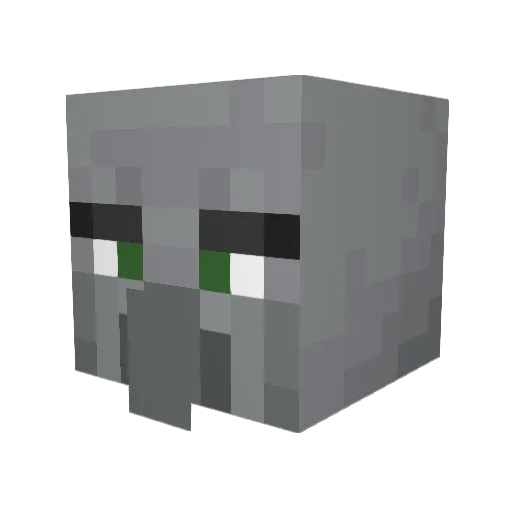 Zajkosek Minecraft avatar head, 3D render